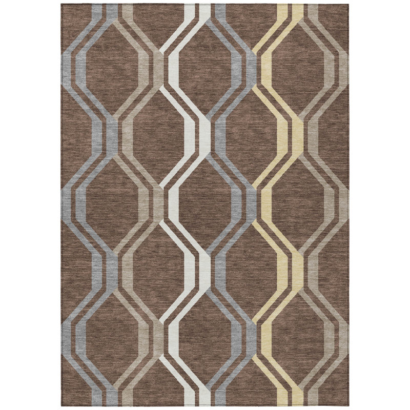 Machine Washable Indoor/Outdoor Chantille ACN2326 Mid-Century Modern Rug, Rectangle 10' x 14'