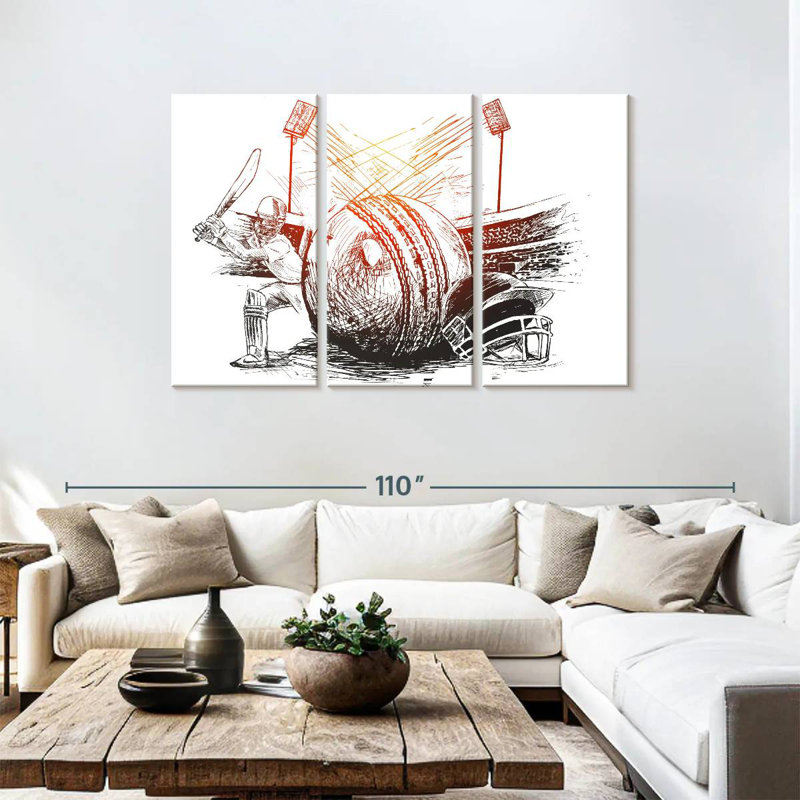 «Sirci Cricket Game Abstract», H 48 po x l 74 po