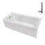 Baignoire en alcôve en acrylique blanc brillant avec drain externe 60 po x 30 po Streamline-101699048