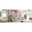 Grand lit escamotable grand avec canapé et DEL, beige