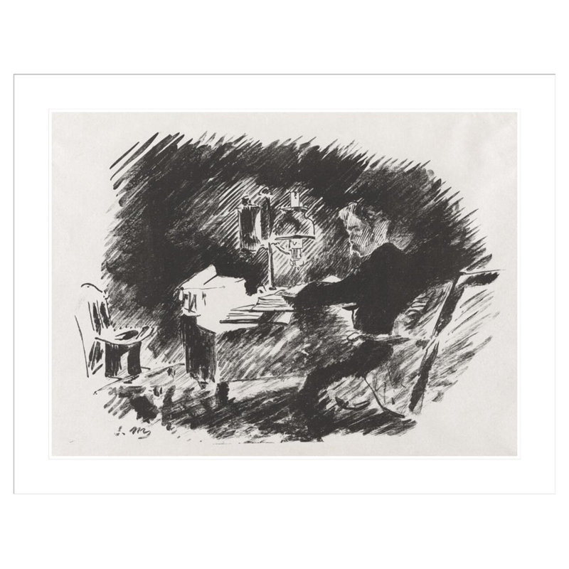 Sous la lampe (Traduction libre) de la traduction par Edhane Allan Poe du Corbeau d'Edgar Allan Poe, impression numérique par giclée