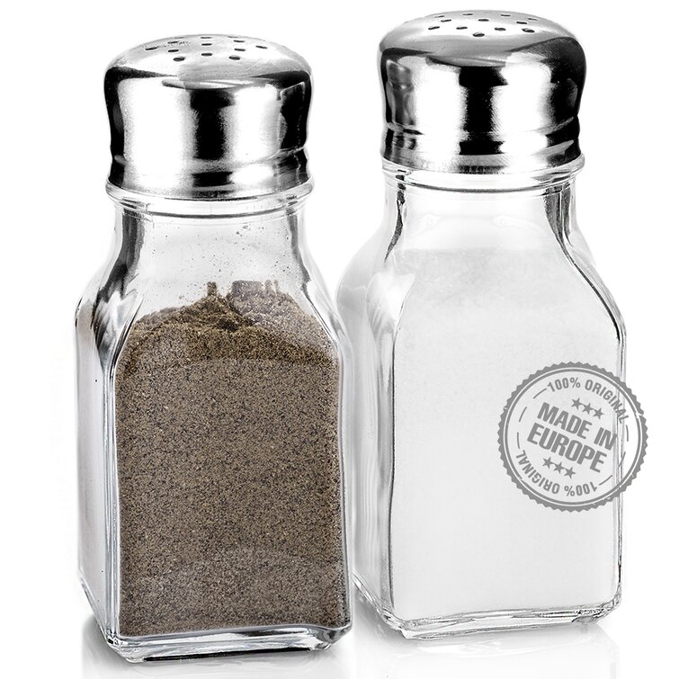 Clear Glass Salt and Pepper Shakers Set, 4 Oz Cute Salt Pepper Shaker,  Kitchen