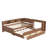 Daybed With Trundle,Wood Daybed Frame with Storage Drawers,Side Shelves and Desk-793617242-793617188