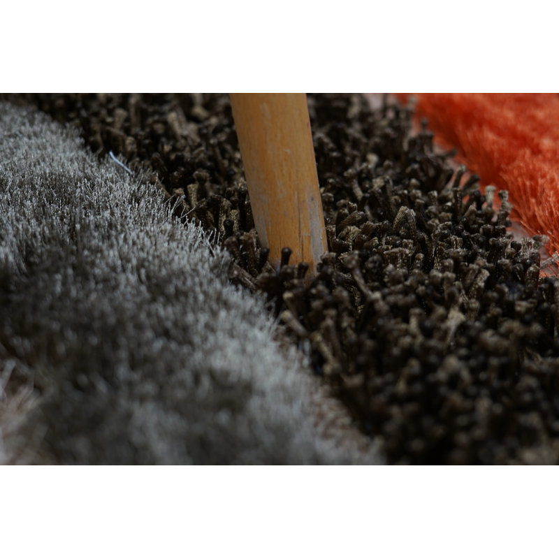Tapis orange / brun touffeté à la main Bershire, Rectangle 8 pi x 11 pi