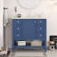 Meuble-lavabo élégant avec lavabo, tiroirs et armoire pour un décor de salle de bain fonctionnel et élégant.-1193749777