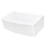Nantucket Sinks' 33 Inch Farmhouse Fireclay Sink with Curved Apron