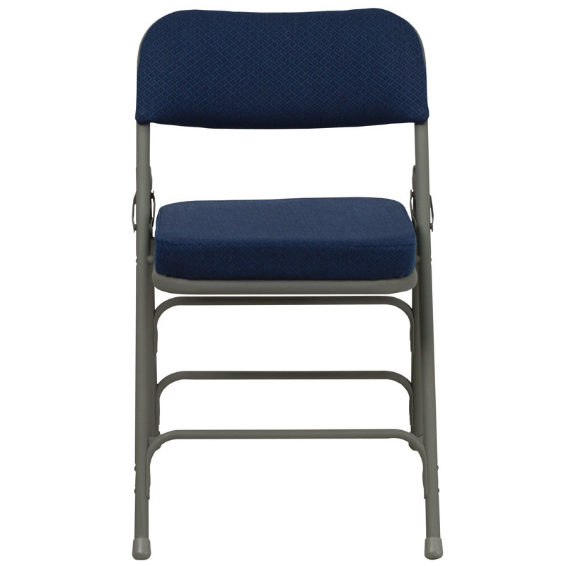 Chaise pliante recouverte en métal Oliverson, H 30 po x l 18,5 po x P 19 po, Bleu marine