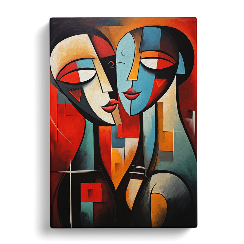 Lovers Abstract Art No.2 - Wrapped Canvas, 50cm H x 35cm W x 3cm D