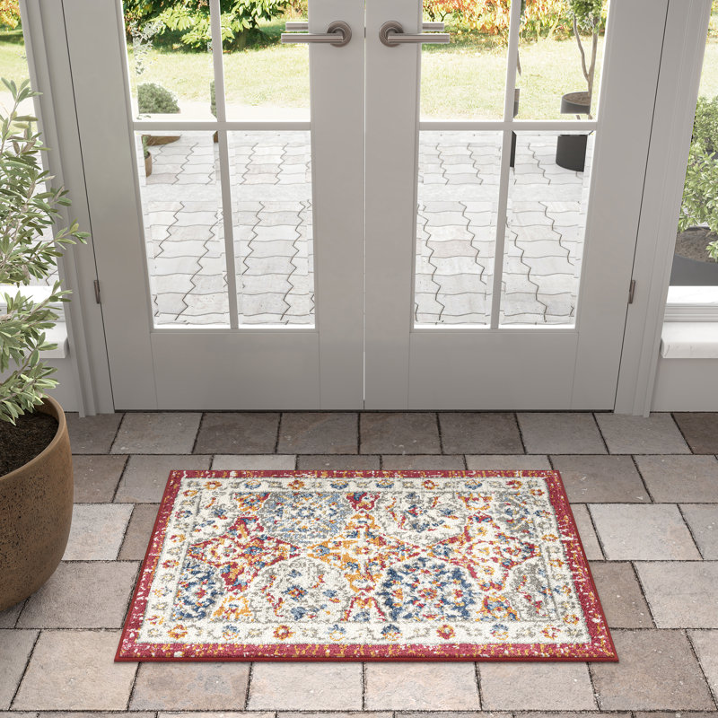 Tapis oriental bleu marine Adriana, Rectangle 2 pi x 3 pi, Red/Blue