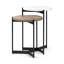 Table de bout ronde 24 po en verre brun et blanc