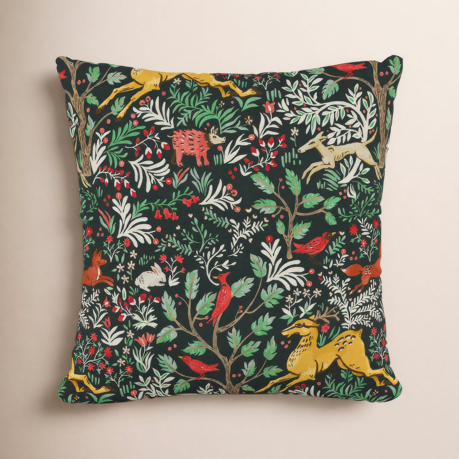 Foxe Throw Pillow, 18" x 18", Green
