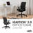 HON Ignition 2.0 Low-Back Mesh Task Chair, Advanced Tilt, Black Frame, Onyx-120541931-120541925-120541927