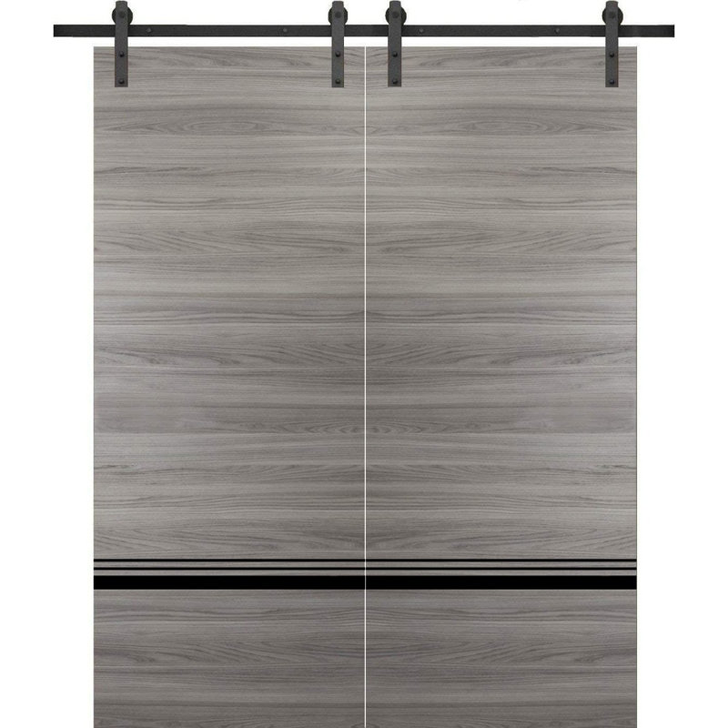 Porte de grange en bois massif massif, Frêne gingembre, 60 po x 96 po