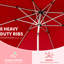 Parasol de patio de 10 pi en rouge brique, résistant et imperméable, 8 nervures robustes avec manivelle à bouton-poussoir inclinable pour le jardin, la terrasse, le parasol au bord de la piscine, la cour arrière protégée et la piscine