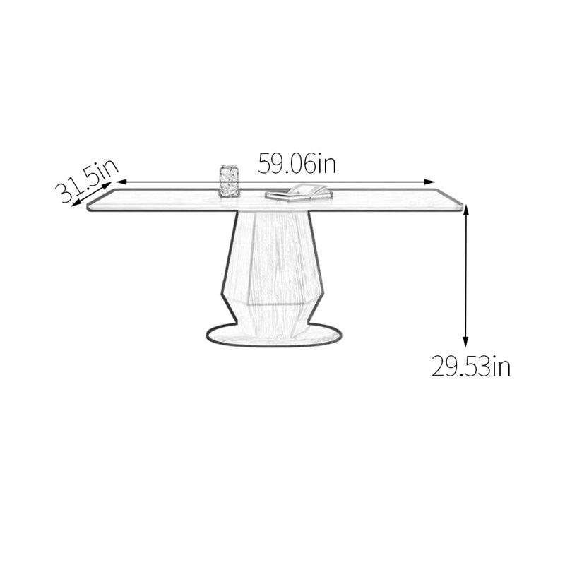 Table de salle à manger Viens, H 29,53 po x L 59,06 po x l 31,5 po
