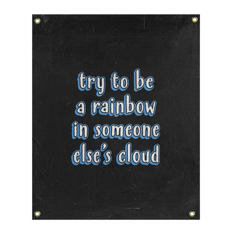 Tableau noir de polyester try to be the arc-en-ciel tapisserie, H 36 po x l 26 po, Bleu