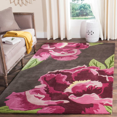 Tapis gris / rose Electra
