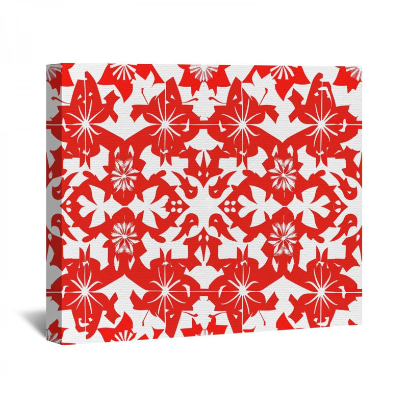 Floral sur toile, H 11 po x l 14 po x P 3 po