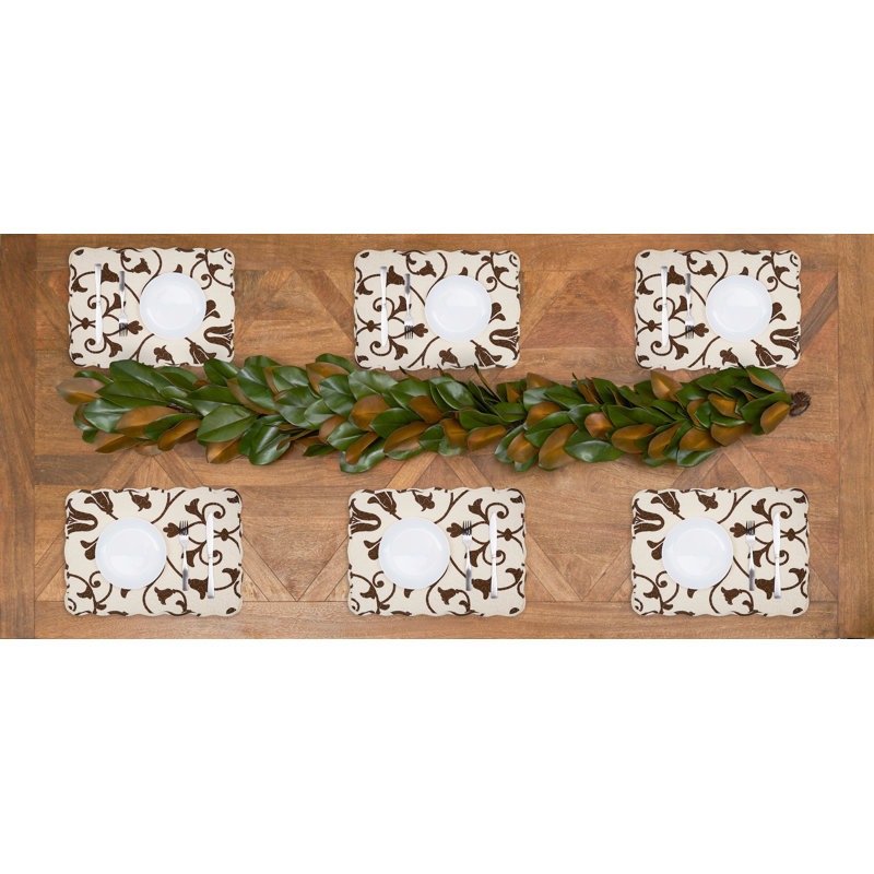 Ensemble de 6 napperons rectangulaires en coton Sophia