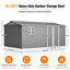 Grande remise extérieure en métal 14 x 10 pi avec rangement pour fenêtre et cadre de jardin transparent et porte latérale-133691516