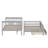 Full Over Full Bunk Bed With Trundle, Wooden Bunk Bed Frame With Storage Staircase And Safety Guardrails-127447360