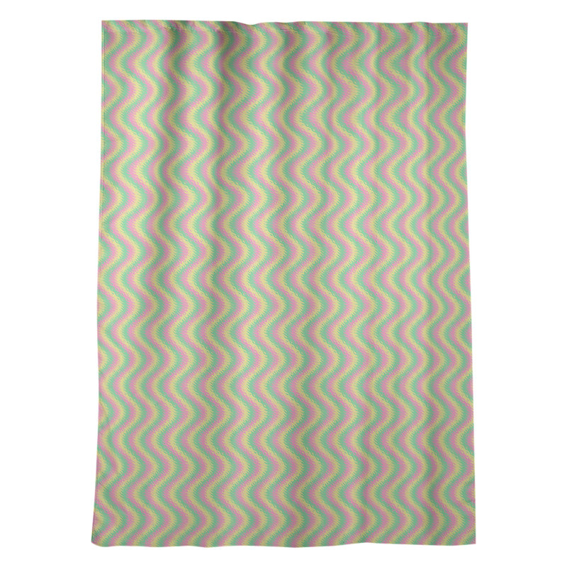 Panneau de rideau simple darkeningthermal avec passe-tringle ondulé, Beige / bleu