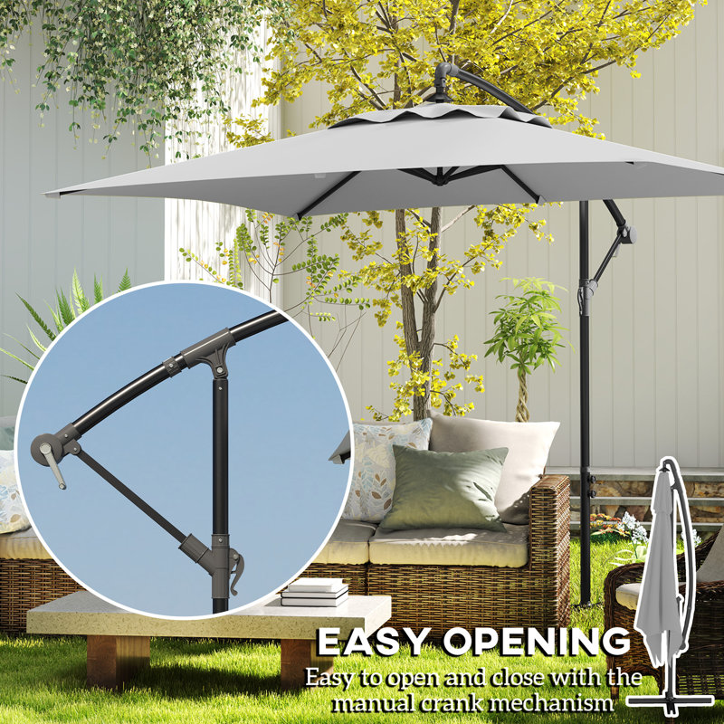 294cm Market Parasol, Light Grey