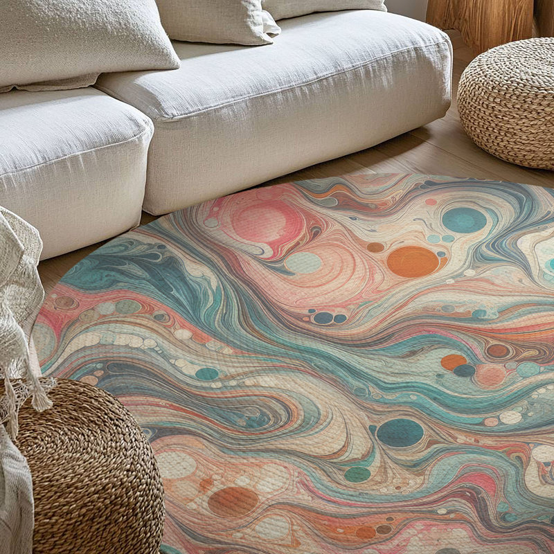 Tapis tressé Prism Swirl, Rond 5 pi
