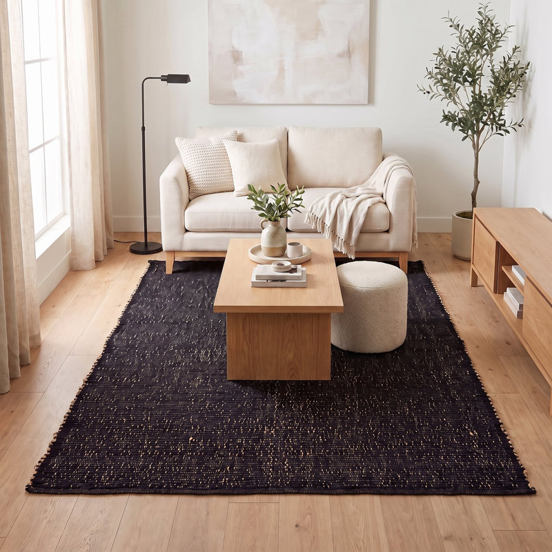 Tapis campagnard en jute et coton Colston, Rectangle 4 pi x 6 pi