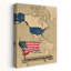 «Patriotic Usa Map», art mural rétro rétro