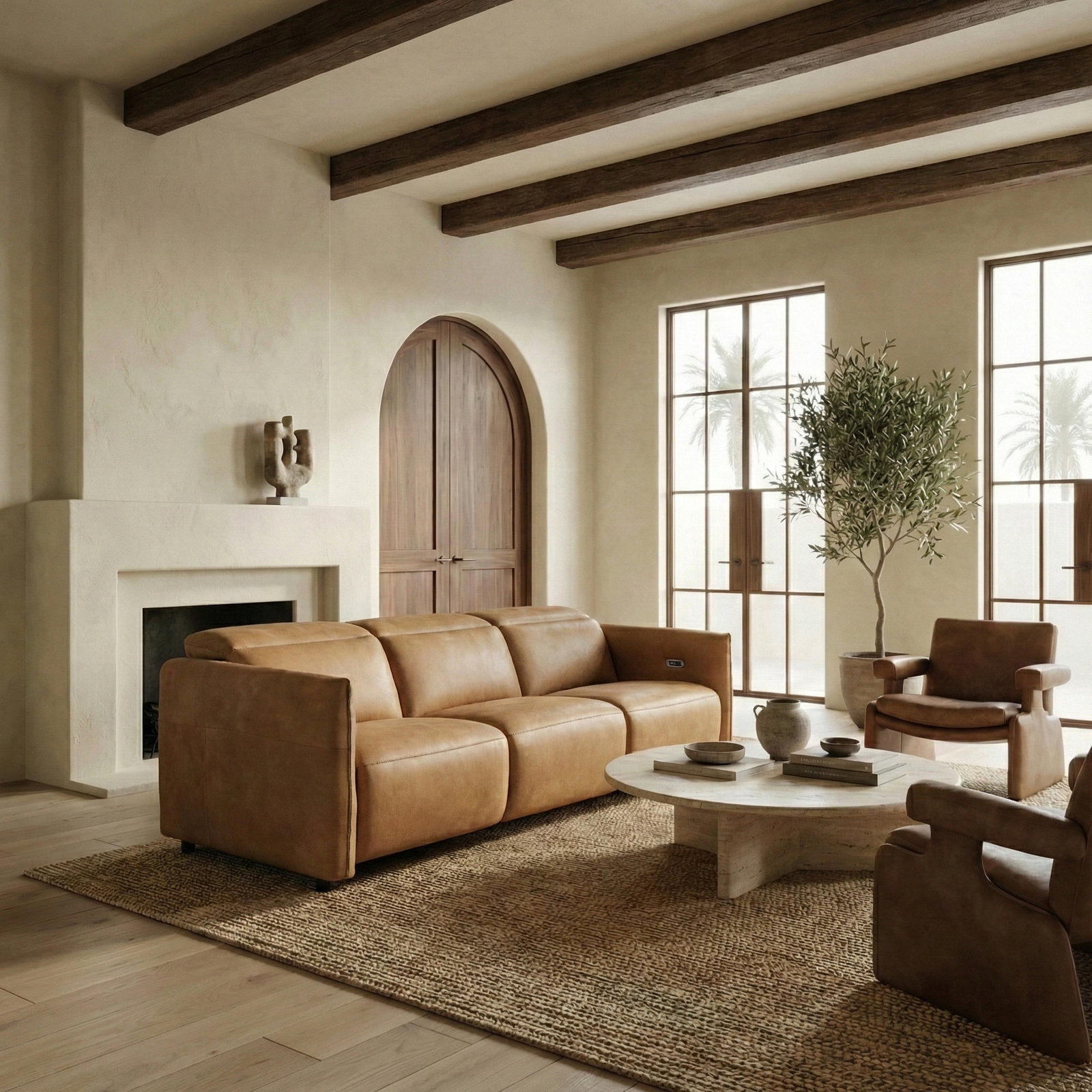 Ardith 107" Genuine Leather Reclining Sofa