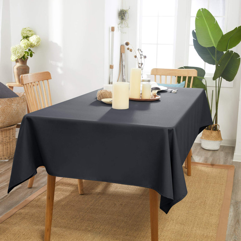 Solid Spillproof Decorative Red Tablecloths, Red, 102" L x 60" W