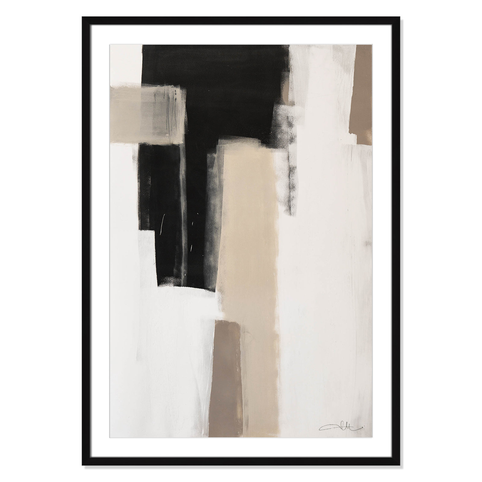 Giverny Earth Scapes I Print, Black Single Picture Frame, Yes, 41.5" H x 29.5" W x 1.25" D