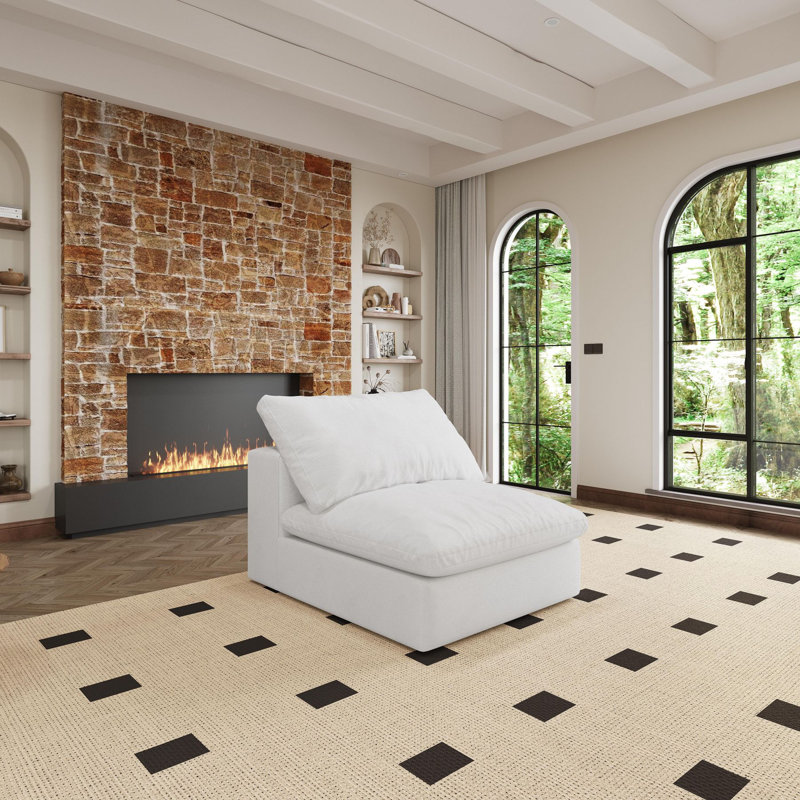 Canapé modulaire Cloud pour salon, canapé rembourré en duvet, H 34,6 po x l 120 po x P 40 po