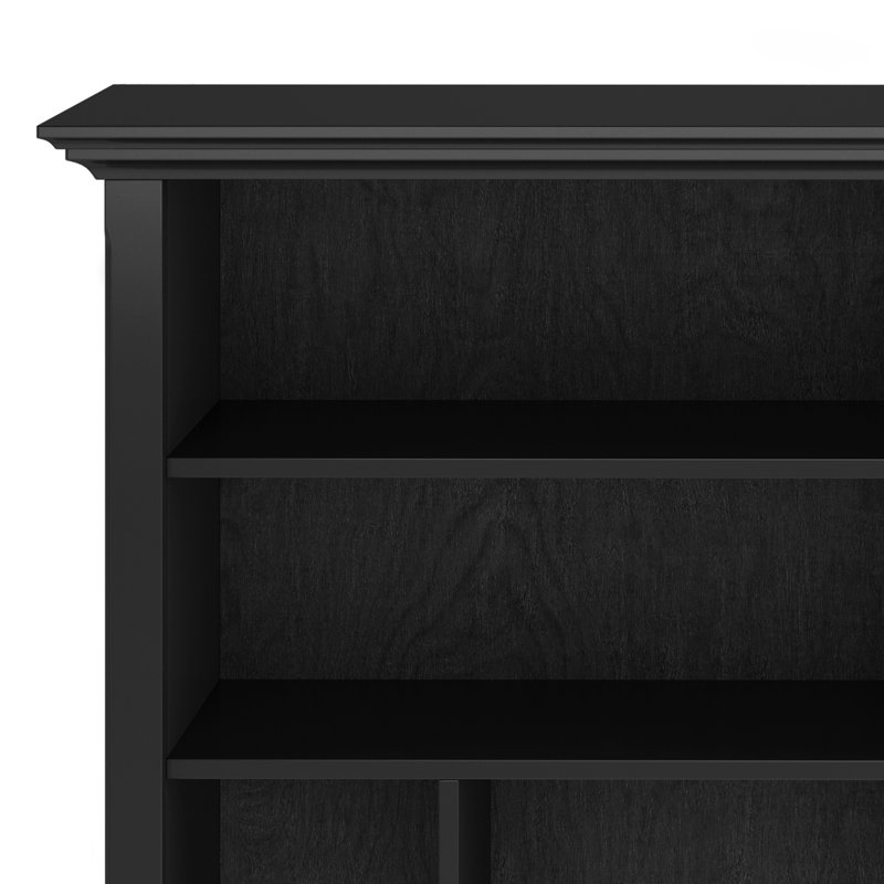 Amherst 44"H Solid Wood Transitional Multi-Cube Bookcase with Fixed Shelves and Tapered Legs, Black