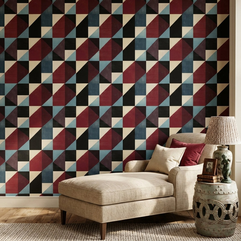 Papier peint moderne Mid Century, Peler et coller