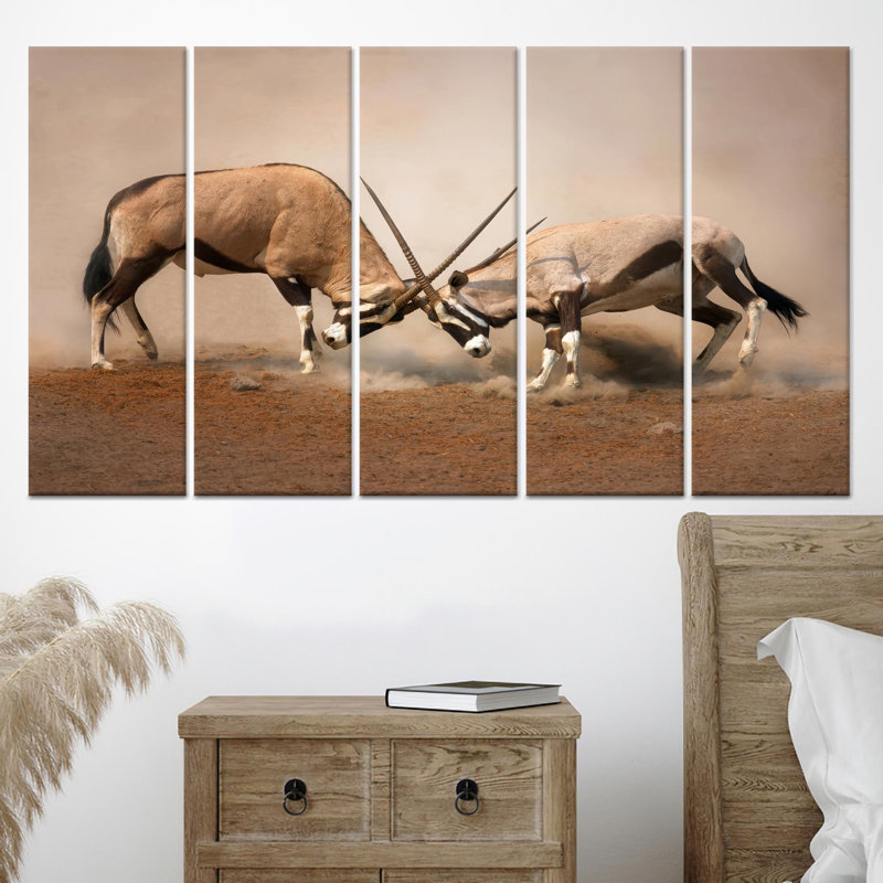 Toile imprimée: art mural Gemsbok - décor de la faune africaine, toile tendue 5P, 43,3 po H x 78,7 po l