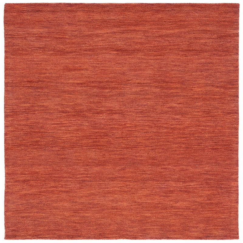 Metro Hand Tufted Wool/Cotton Rug in Orange, Square 6'