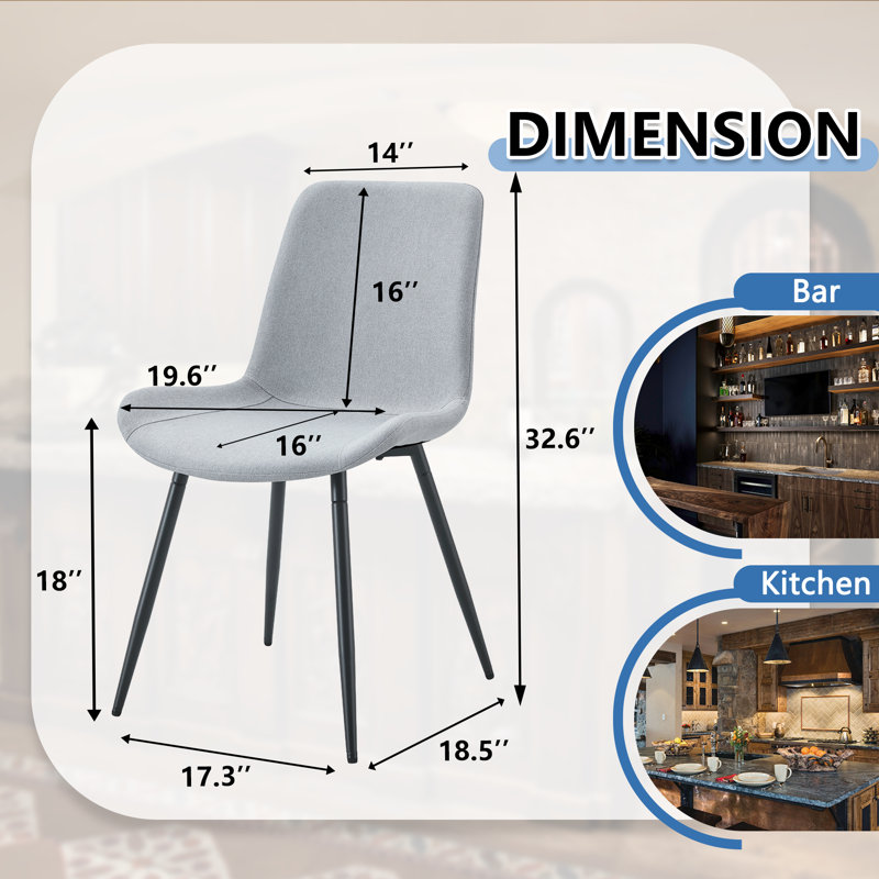 Chaises de salle à manger modernes et simples en polyuréthane à pieds noirs (ensemble de 12), Gris
