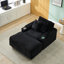 Canapé simple en velours côtelé avec un coussin, deux coussins décoratifs, un repose-pieds et deux espaces de rangement-117842007