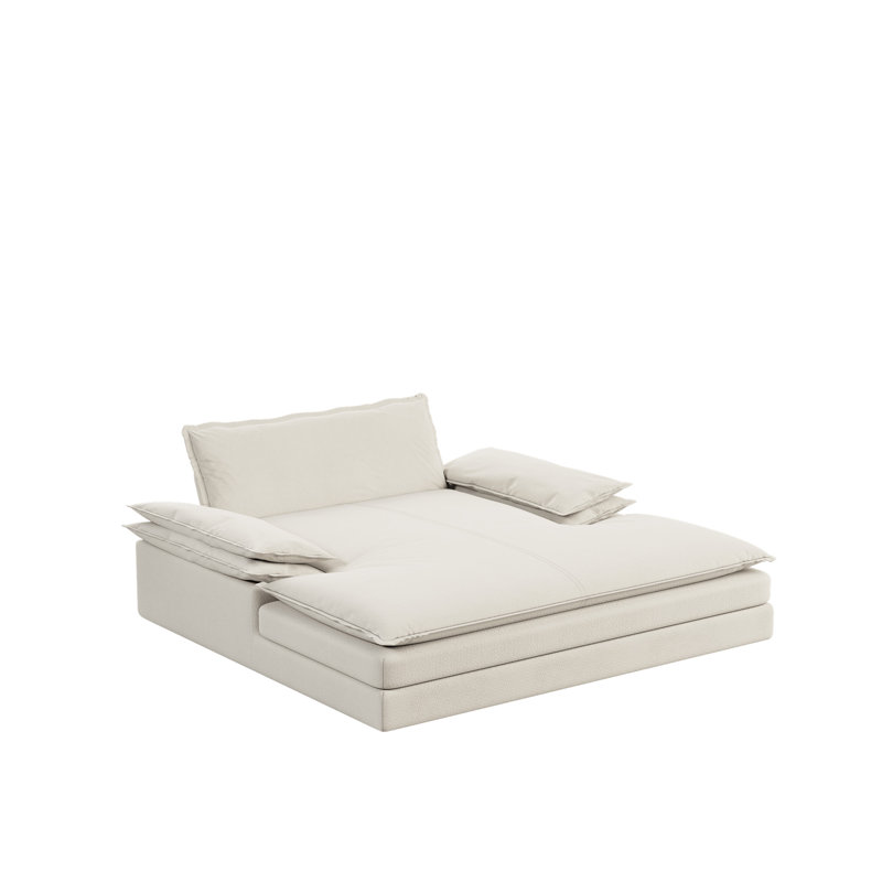 Méridienne moderne surdimensionnée double, Chenille beige