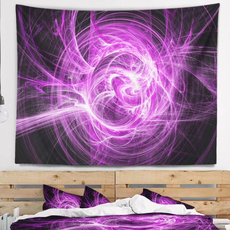 Corwin Wisps of Smoke Mauve en tapisserie noire, H 32 po x l 39 po