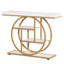 Console 41,3 po de style industriel, canapé d'entrée à 4 niveaux avec base circulaire, table d'appoint moderne étroite avec rangement