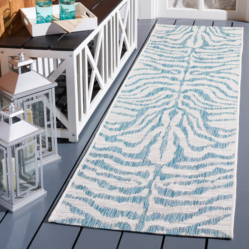 Tapis d'intérieur / extérieur à imprimé animal Emira Performance, Tapis de couloir 2 pi 3 po x 8 pi