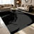 1PC Black and Gray Abstract Fluid Swirl Modern Minimalist Art area rugs for Living Room, Soft and Comfortable, Suitable for all seasons, easy-to-maintain, machine washable Indoor floor mat, Under Table Farmhouse suitable for dining table, bedroom,-1096535564