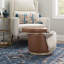 Repose-pieds de rangement rond en similicuir de 18 po Addilynne-829132621