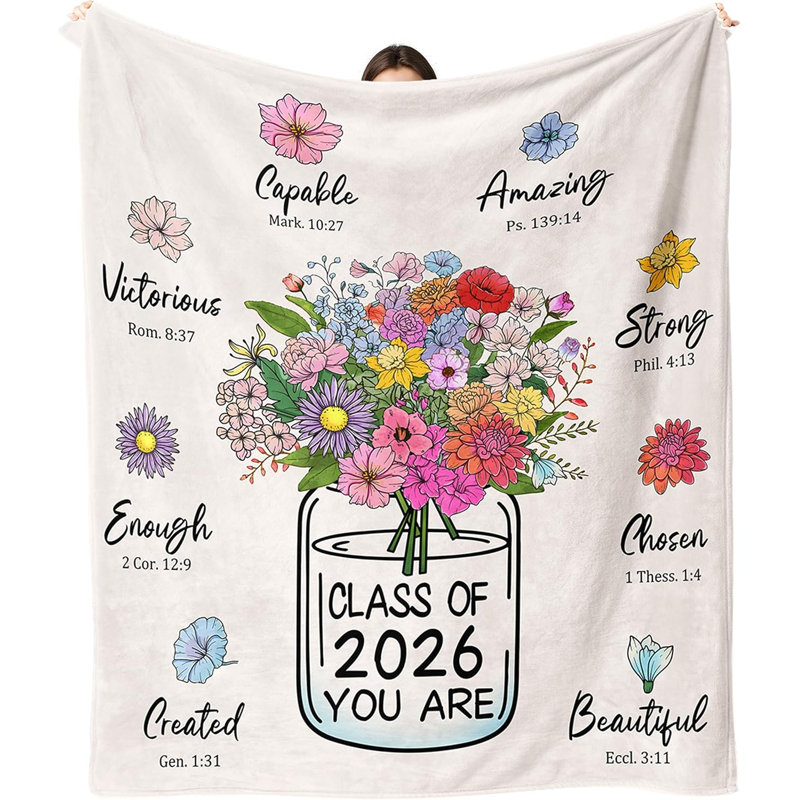 Couverture 2026 Cadeaux pour la remise des diplômes pour elle, High School College Degree PHD, L 80 po x l 60 po