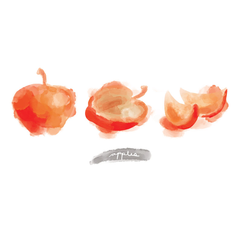 Apple Trio - Wrapped Canvas Art Prints, 30cm H x 46cm W x 3.8cm D