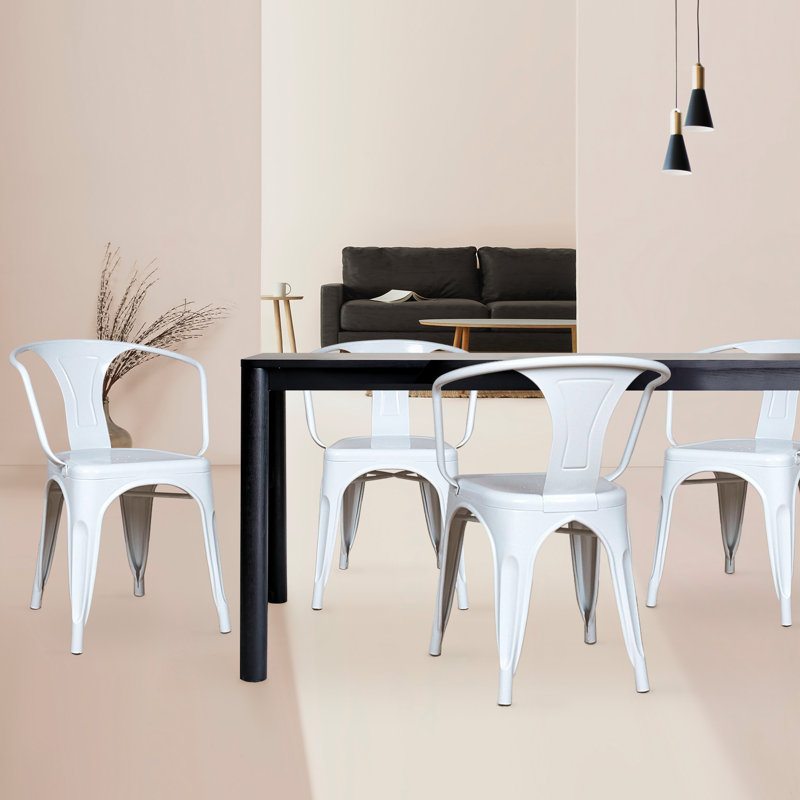 Chaise avec accoudoirs Marais, Blanc