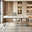 Bureaux rectangulaires modernes en bois avec base en fer